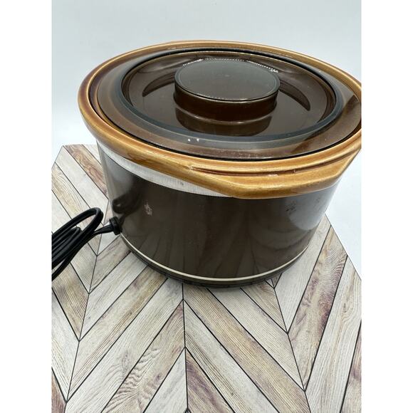 Vintage Rival Crock-Ette Stoneware Slow Cooker Model 3200/2 Quart - TESTED Vtg - Picture 7 of 9